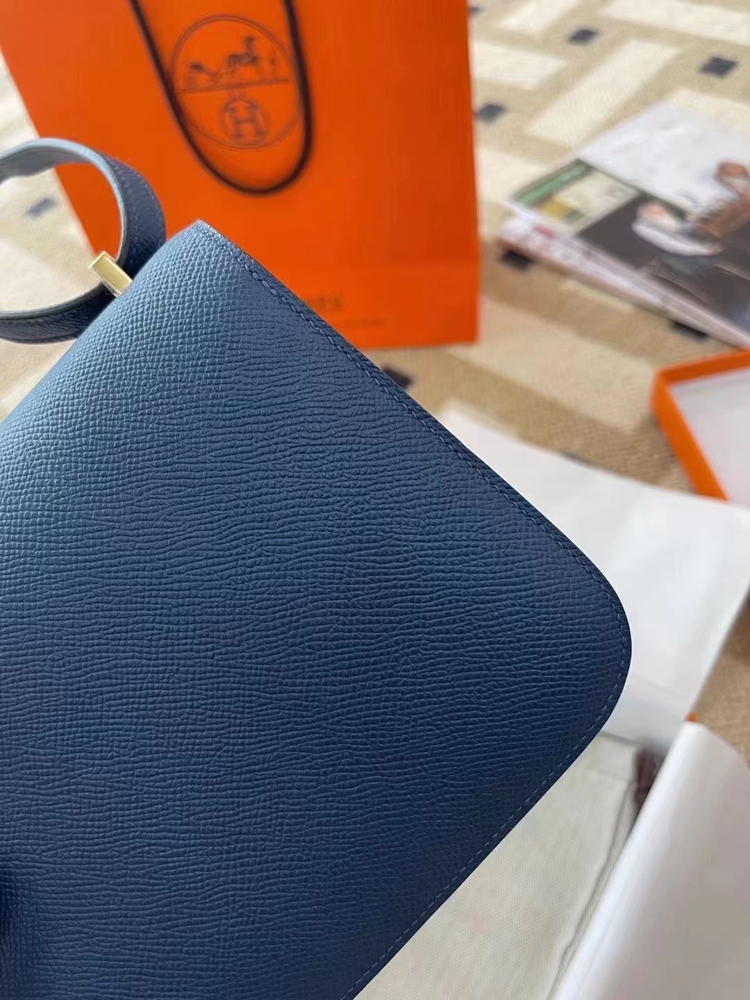 에르메스 콘스탄스18 딥블루 금장 앱송